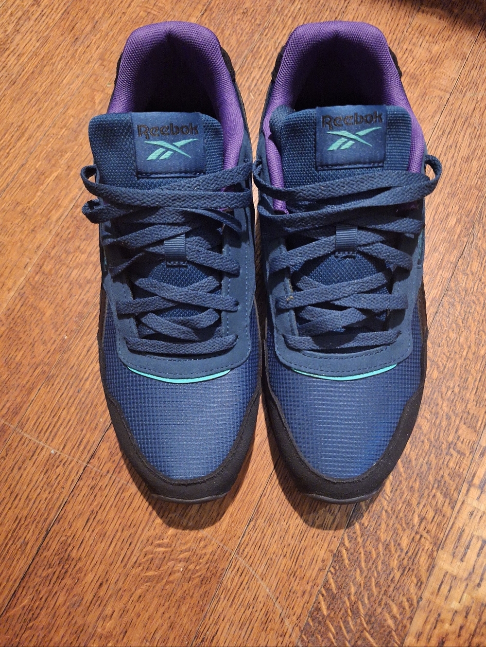 Reebok Navy Blue Athletic Sneakers with Purple Lining